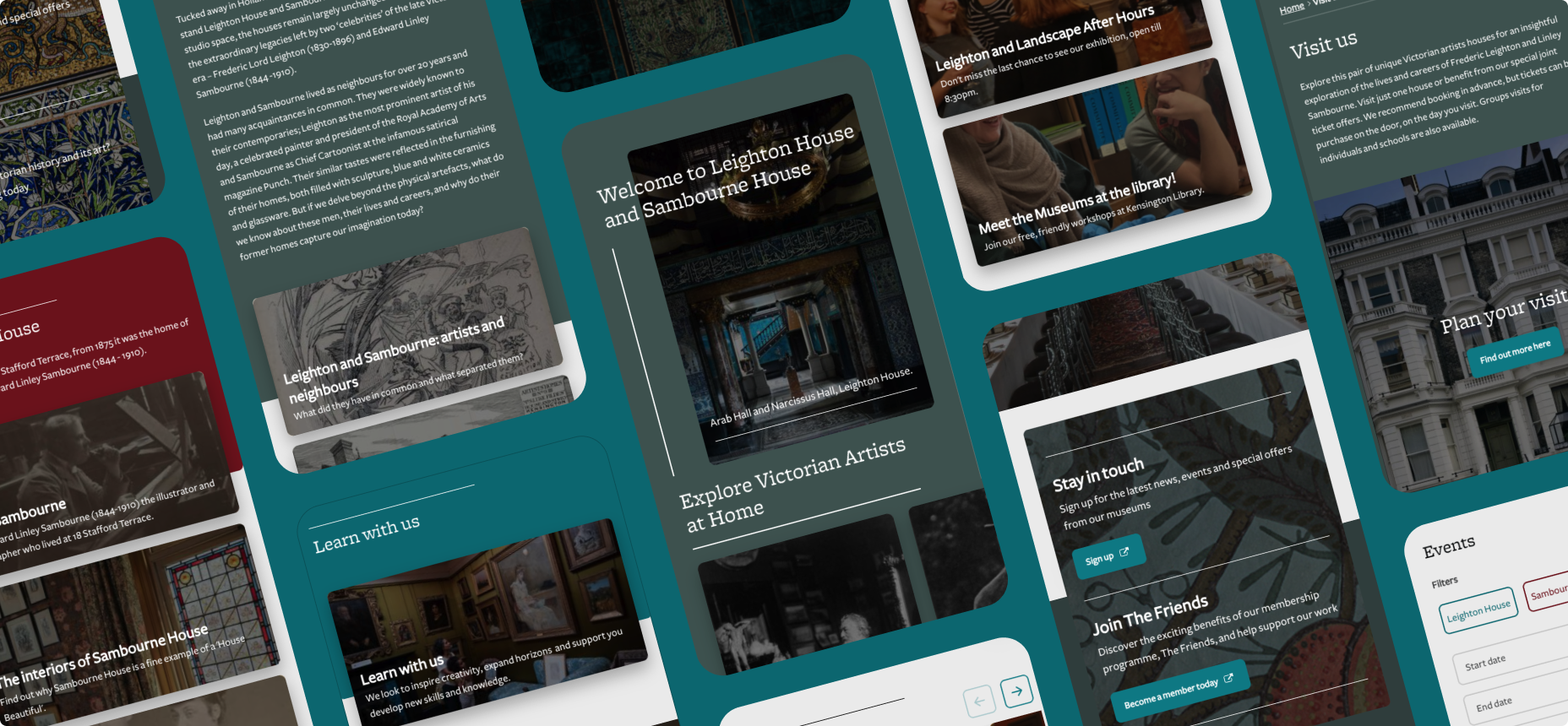 Grid of multiple RBKC mobile page views