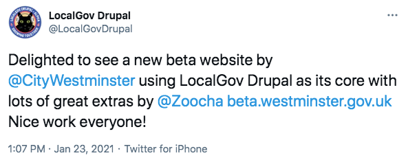 LocalGov Drupal Tweet