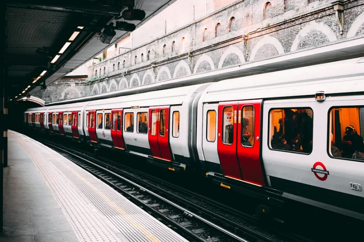 Image of a tube train on the London underground
