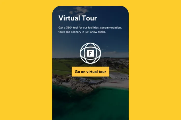Falmouth University mobile page view