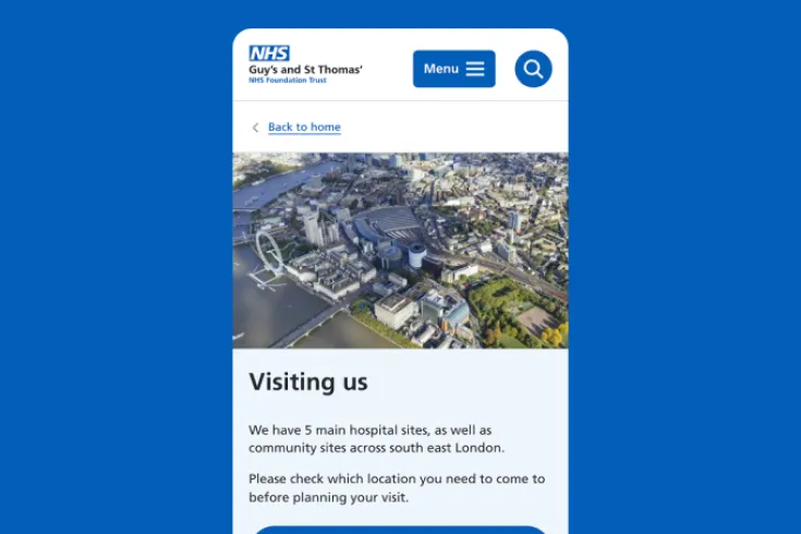 GSTT mobile page view