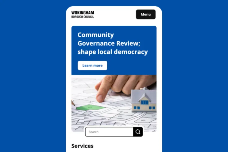 Wokingham Borough Council mobile view