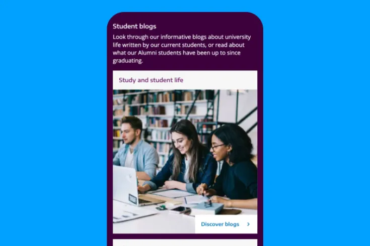 University of Portsmouth mobile app view
