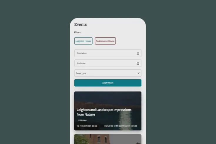 Mobile screen view of RBKC site
