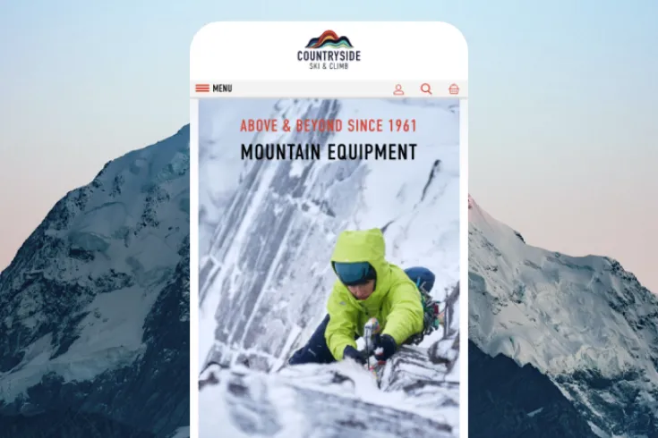 Mobile view of Countryside site on a background of a snowcapped mountain