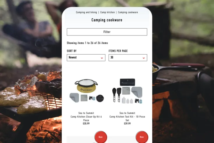 Mobile screen view of Countryside site