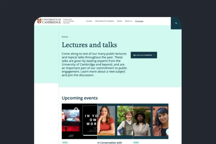 Desktop screen shot of PACE website