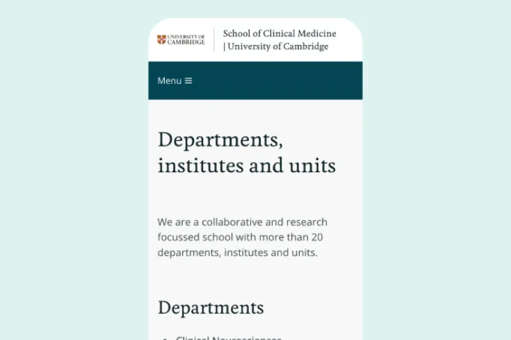 A mobile view of the SOCM site