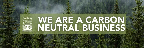 Carbon Neutral banner with trees
