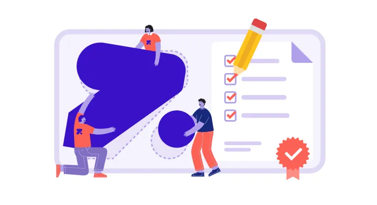 Illustration of people working together to build a "Z".