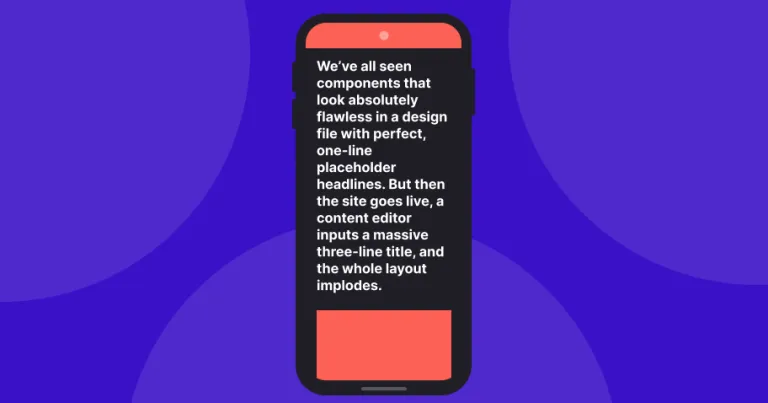 Long headline overwhelming a mobile layout.
