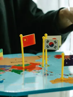 Flags on a plate