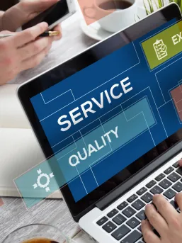 Services on a laptop screen