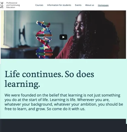 Desktop screen shot of PACE website