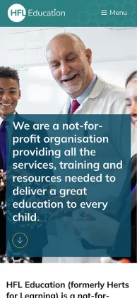 Mobile screen view of HfL site