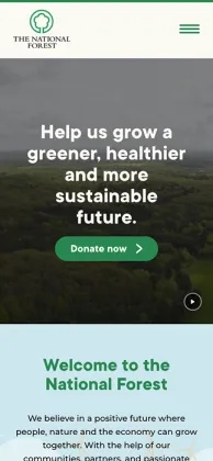 Mobile screen view of The National Forest site