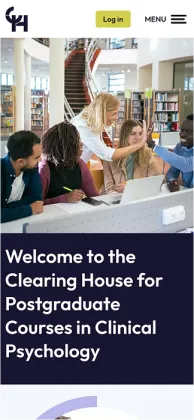 Mobile screen view of Clearing House site