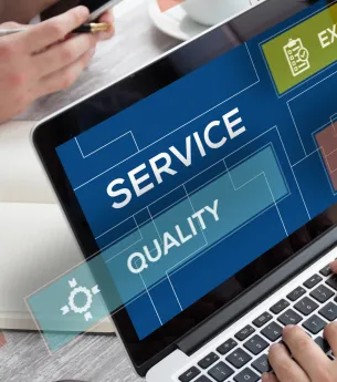 Services on a laptop screen