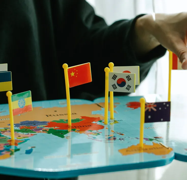 Flags on a plate