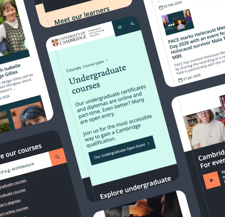 Grid of multiple PACE mobile page views