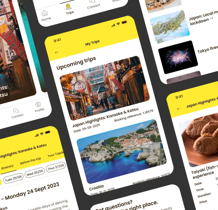 Grid of Topdeck Travel mobile view