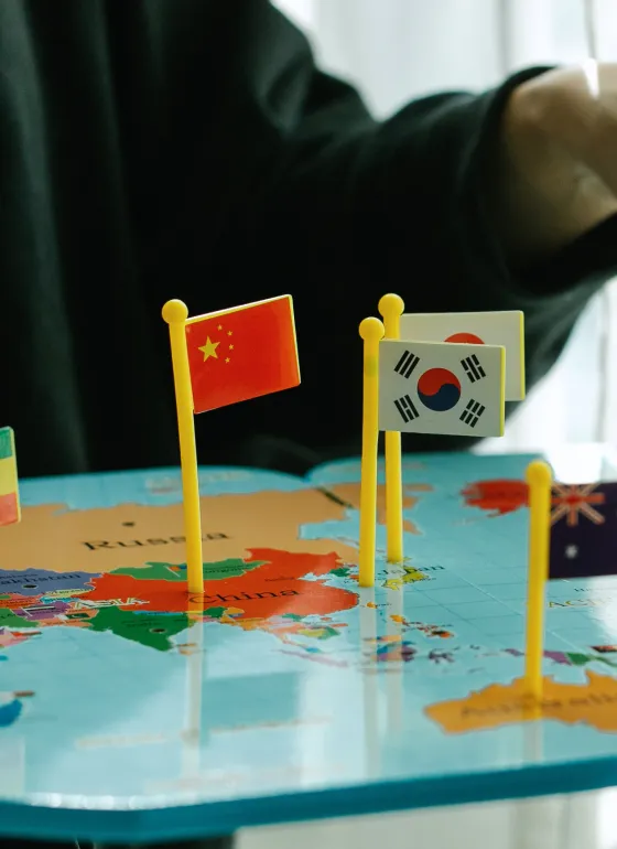 Flags on a plate