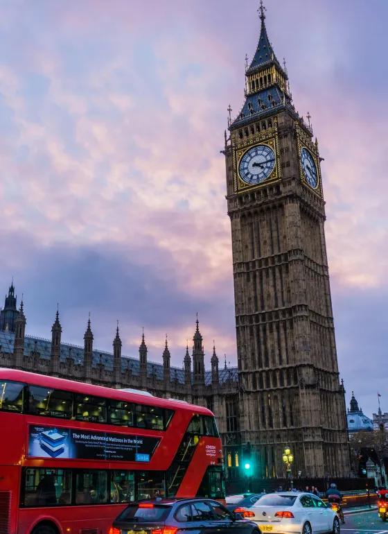 Big Ben and a red bus