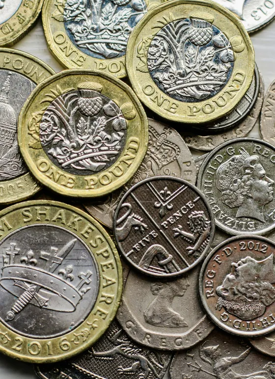 Selection of british coins