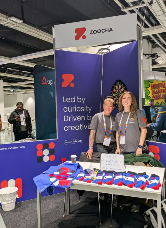 Picture of Sam and Hannah at our booth