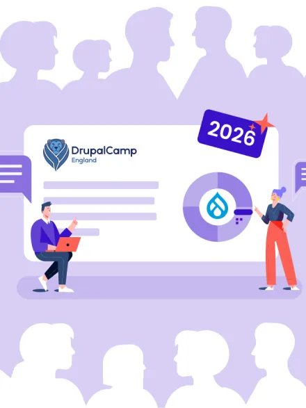 Illustration of people at a conference