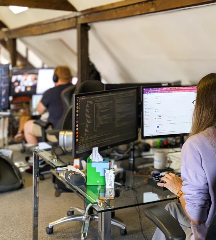 Kim and alex working