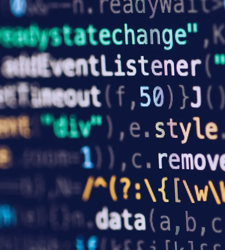 multicoloured coding on a dark screen