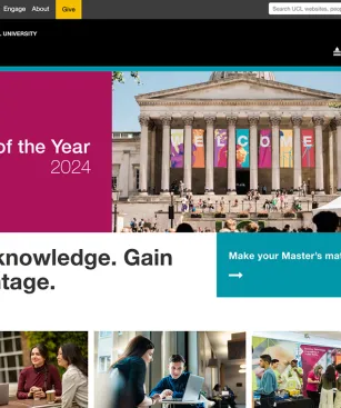 Desktop screen view of UCL site