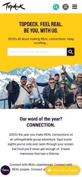 Topdeck Travel mobile page view