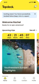 Topdeck mobile app screen view
