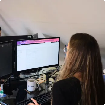 Woman working with a monitor