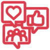Social media interaction icon