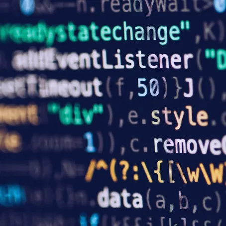 multicoloured coding on a dark screen